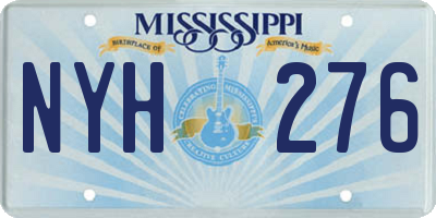 MS license plate NYH276