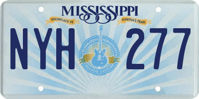 MS license plate NYH277