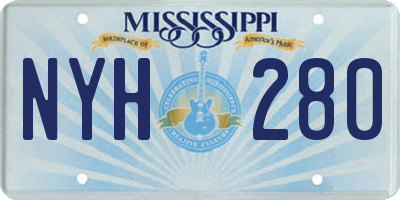 MS license plate NYH280