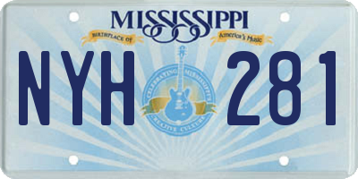 MS license plate NYH281