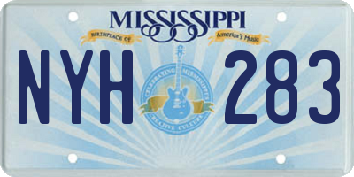 MS license plate NYH283