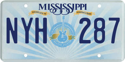 MS license plate NYH287