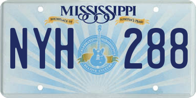 MS license plate NYH288