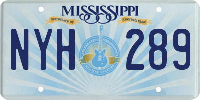 MS license plate NYH289