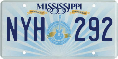MS license plate NYH292