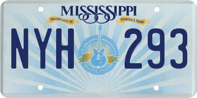 MS license plate NYH293