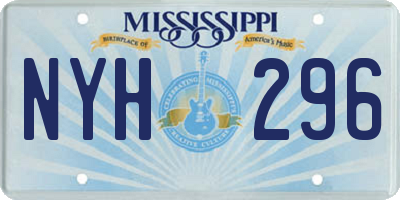 MS license plate NYH296