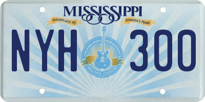 MS license plate NYH300