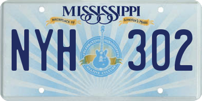MS license plate NYH302