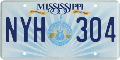 MS license plate NYH304