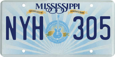 MS license plate NYH305