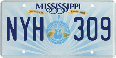 MS license plate NYH309