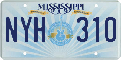 MS license plate NYH310