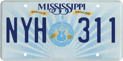 MS license plate NYH311