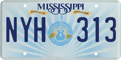 MS license plate NYH313