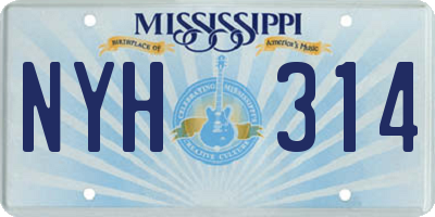 MS license plate NYH314