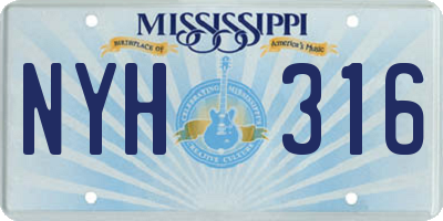 MS license plate NYH316