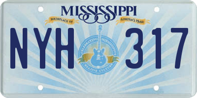 MS license plate NYH317