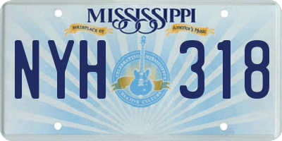 MS license plate NYH318