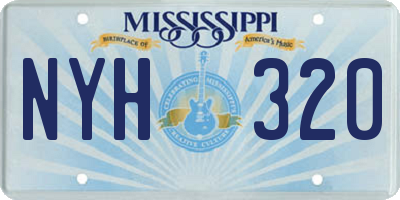 MS license plate NYH320
