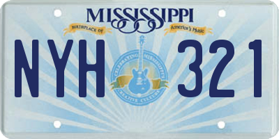 MS license plate NYH321