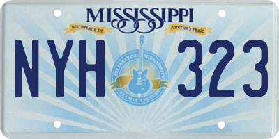 MS license plate NYH323