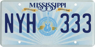 MS license plate NYH333