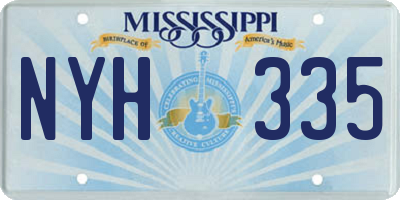 MS license plate NYH335