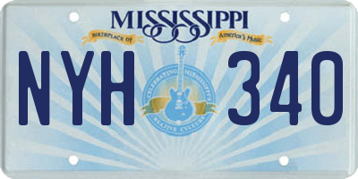 MS license plate NYH340