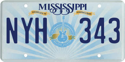 MS license plate NYH343