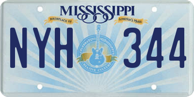 MS license plate NYH344