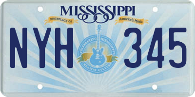 MS license plate NYH345
