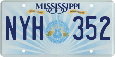 MS license plate NYH352