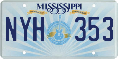 MS license plate NYH353