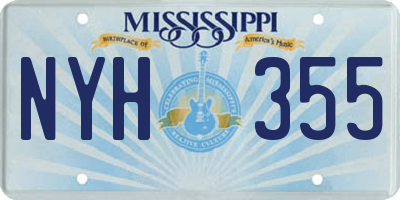 MS license plate NYH355