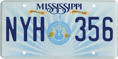 MS license plate NYH356