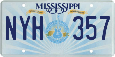 MS license plate NYH357