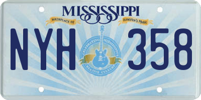 MS license plate NYH358