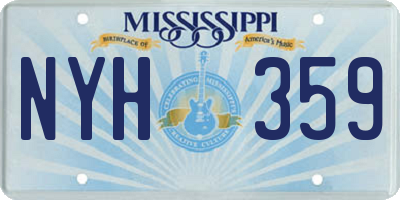 MS license plate NYH359