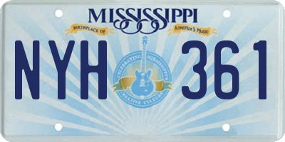 MS license plate NYH361