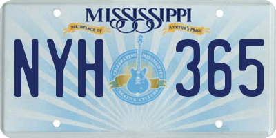MS license plate NYH365