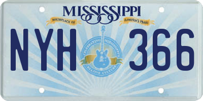 MS license plate NYH366