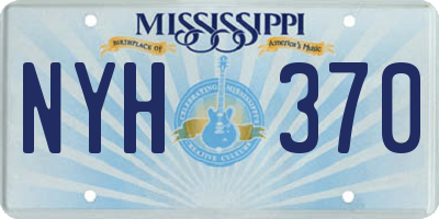 MS license plate NYH370