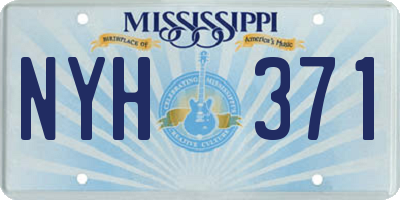 MS license plate NYH371