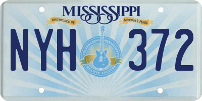 MS license plate NYH372