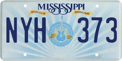 MS license plate NYH373
