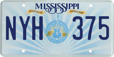 MS license plate NYH375