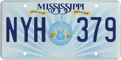 MS license plate NYH379