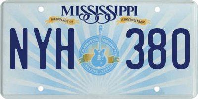 MS license plate NYH380