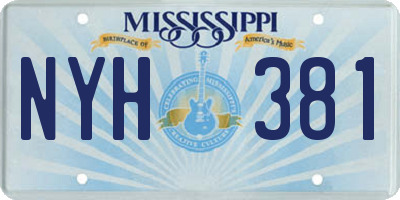 MS license plate NYH381